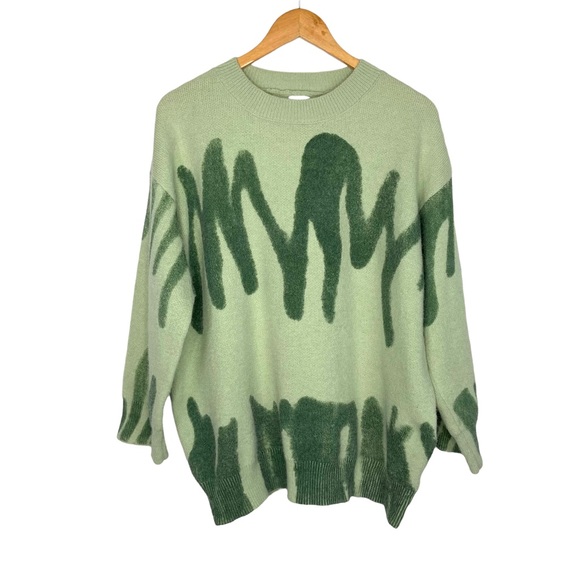 Princess Polly Womens Katie Oversized Sweater Sz S/M Green Crew Neck - Picture 4 of 9